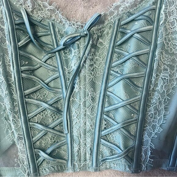 Victoria's Secret Dream Angels Sagebrush Green Corset Bustier - Picture 5 of 9